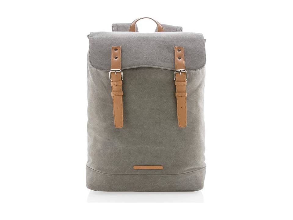 Canvas laptop backpack PVC free 3