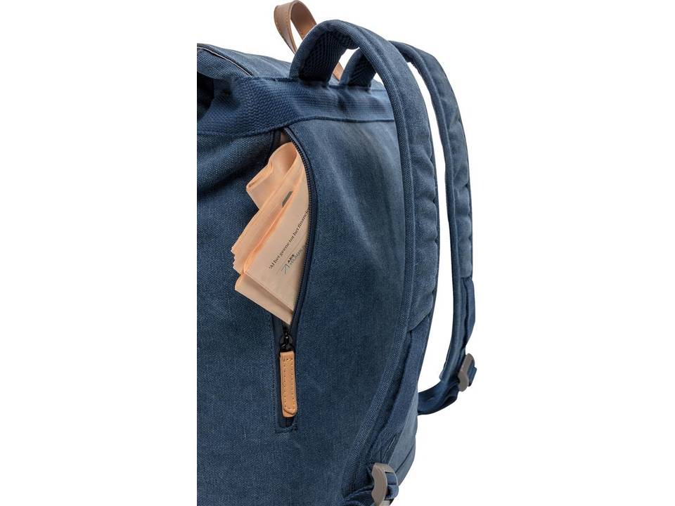 Canvas laptop backpack PVC free 13