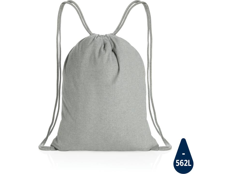 Impact AWARE™ Recycled cotton drawstring backpack 145g 4