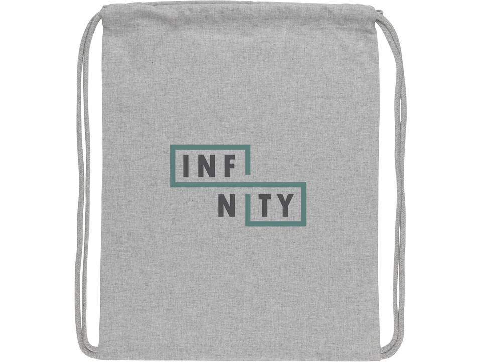 Impact AWARE™ Recycled cotton drawstring backpack 145g 7