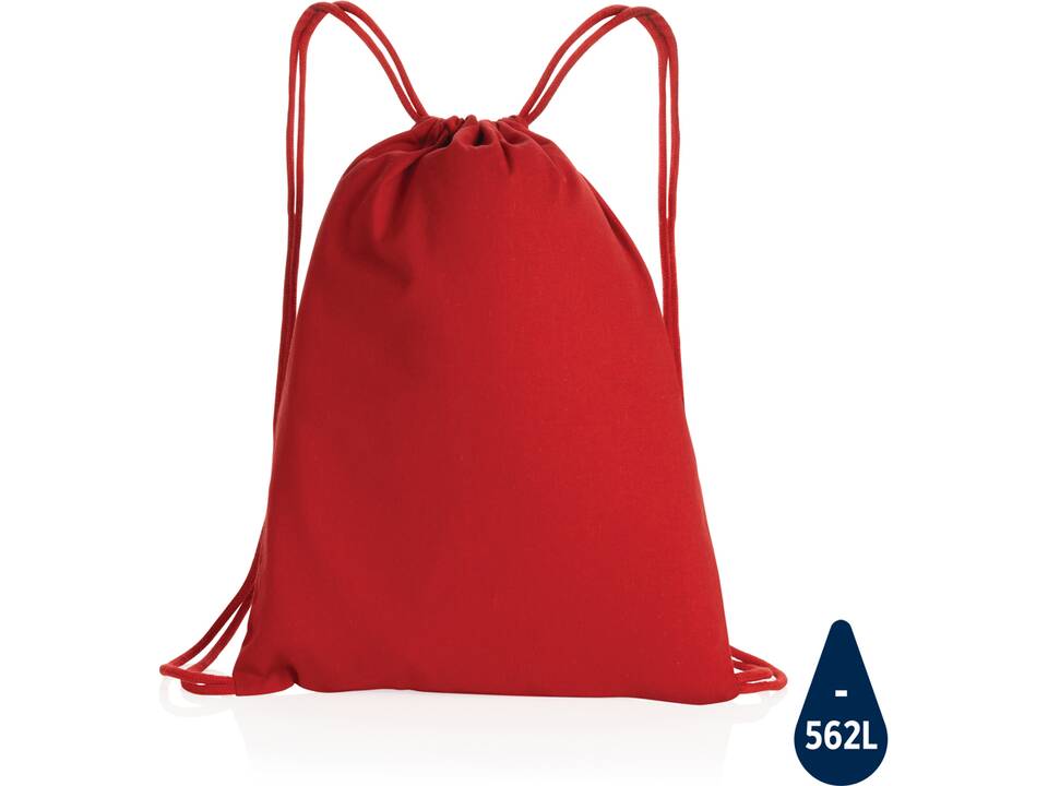 Impact AWARE™ Recycled cotton drawstring backpack 145g 14