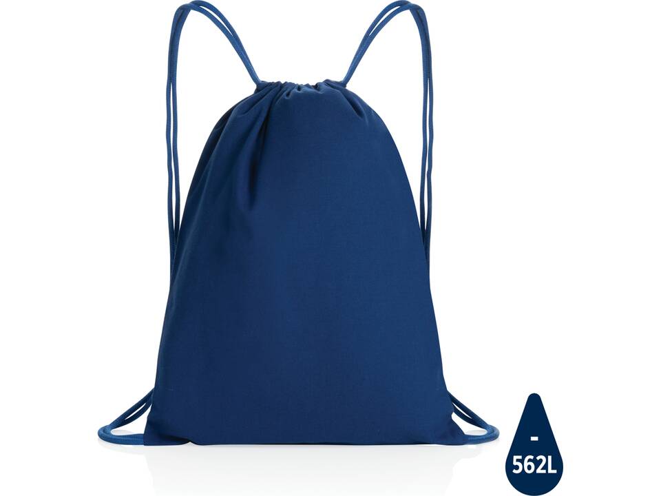 Impact AWARE™ Recycled cotton drawstring backpack 145g 18