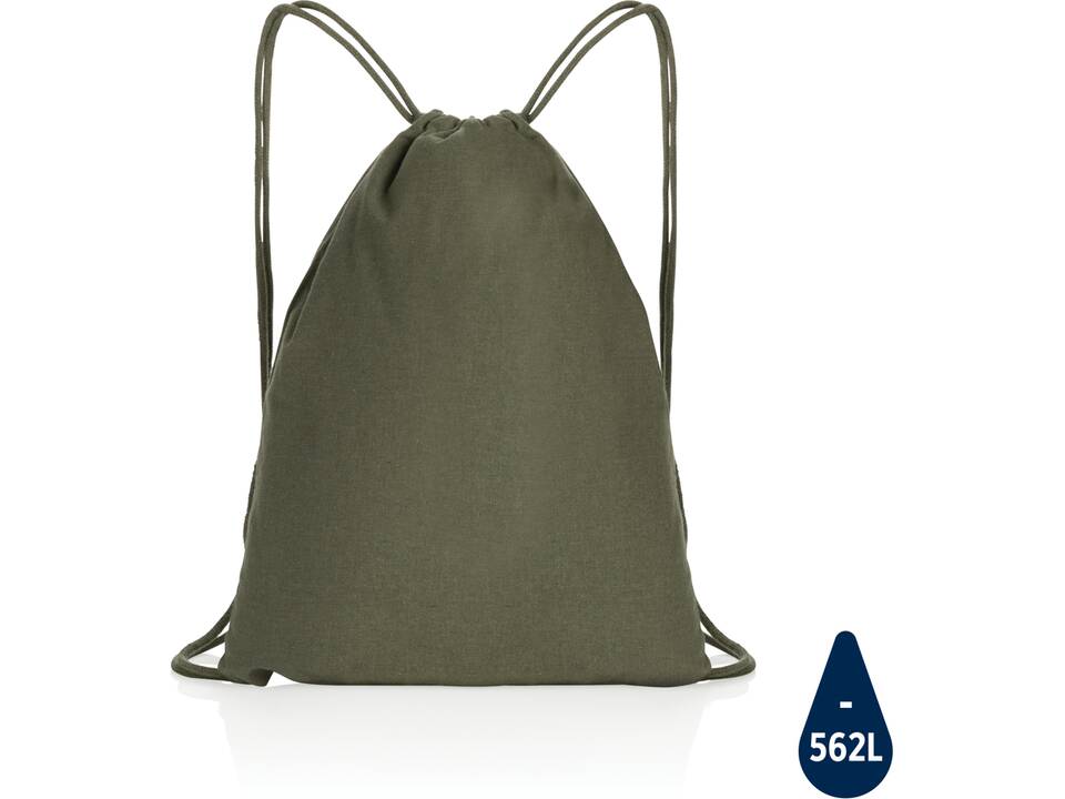 Impact AWARE™ Recycled cotton drawstring backpack 145g 26