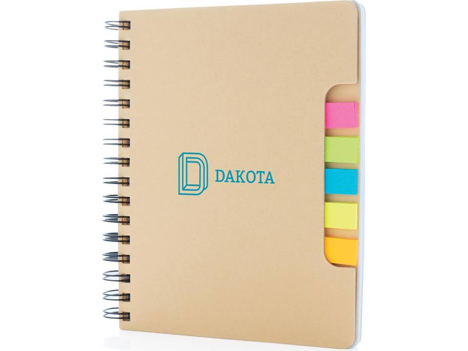 A5 Kraft spiral notebook with sticky notes 7