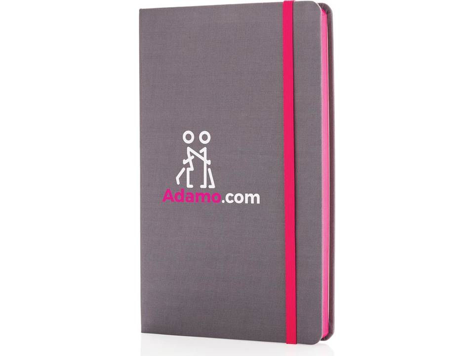 Deluxe fabric notebook with coloured side 29