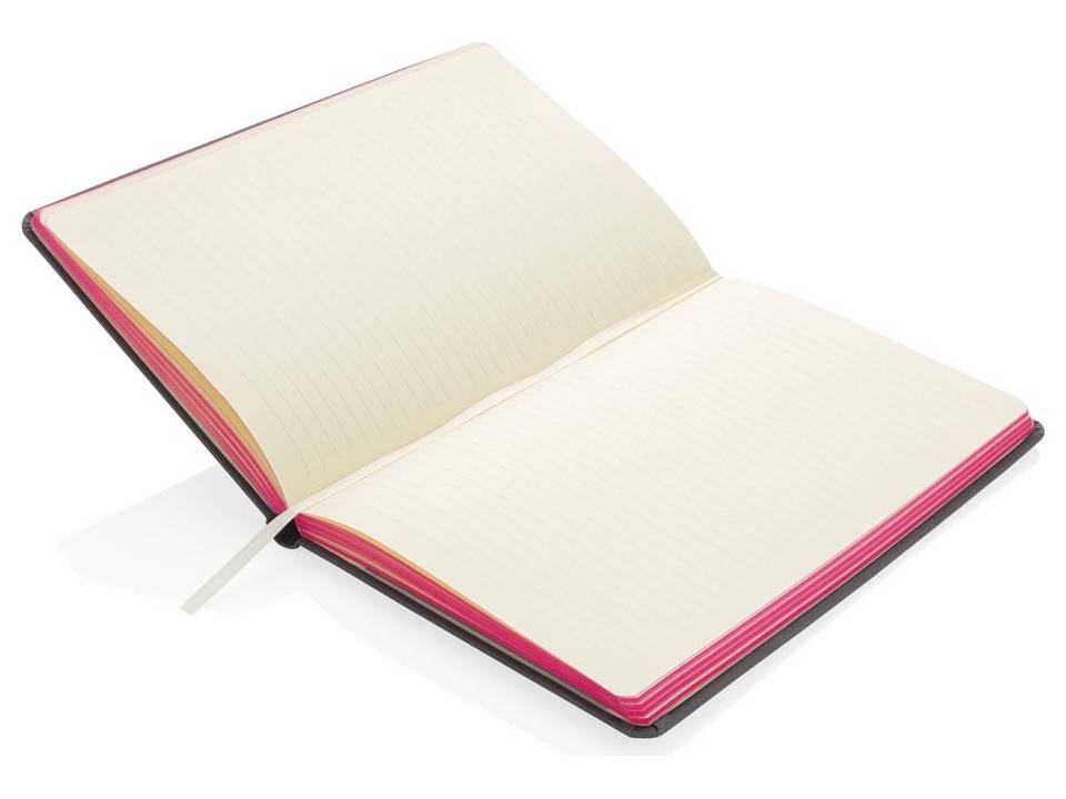 Deluxe fabric notebook with coloured side 22