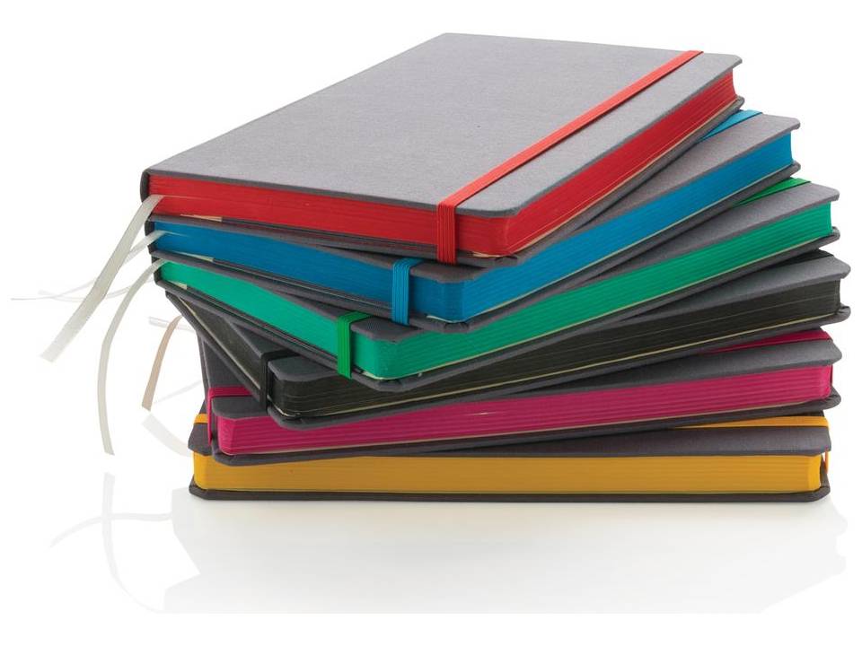 Deluxe fabric notebook with coloured side 25