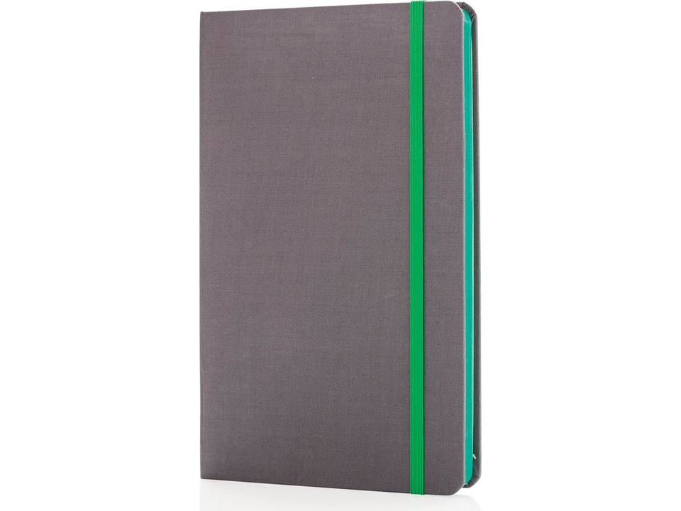 Deluxe fabric notebook with coloured side 1