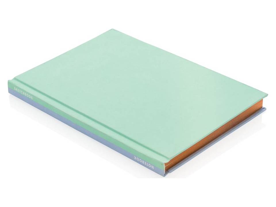 Deluxe fabric 2-in-1 A5 notebook ruled & plain 17
