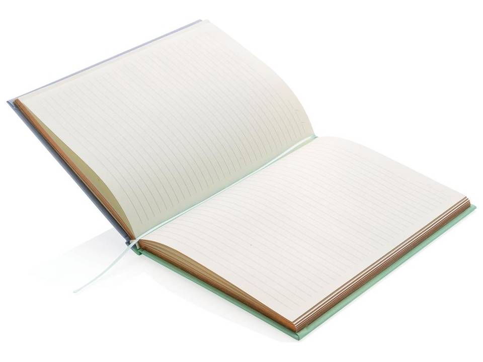 Deluxe fabric 2-in-1 A5 notebook ruled & plain 18