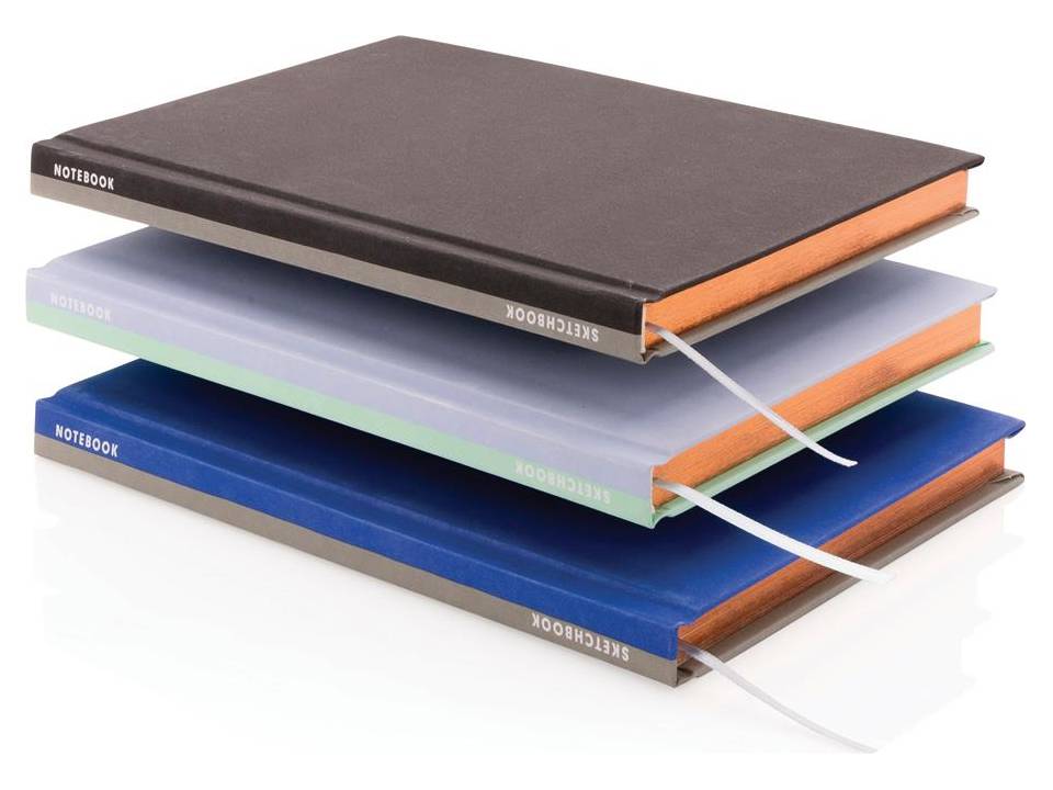 Deluxe fabric 2-in-1 A5 notebook ruled & plain 20