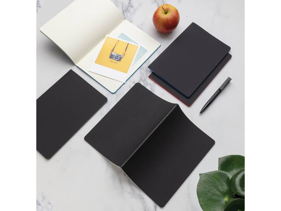 Softcover PU notebook with coloured edge 24