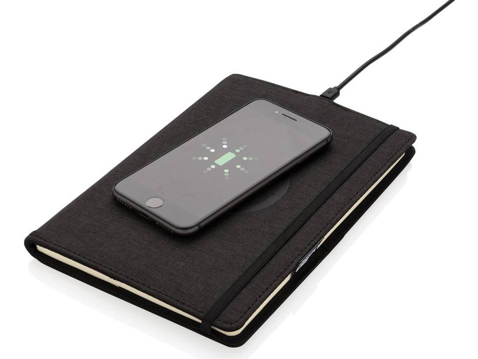 Air 5W RPET wireless charging refillable journal cover A5 2