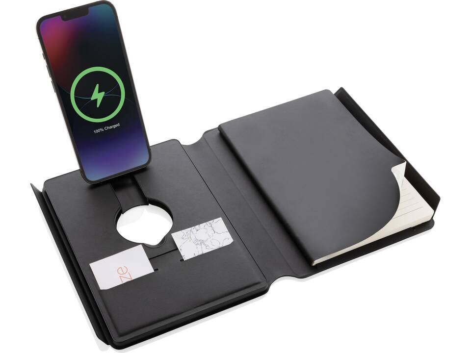 Swiss Peak RCS rePU notebook with 2-in-1 wireless charger 11