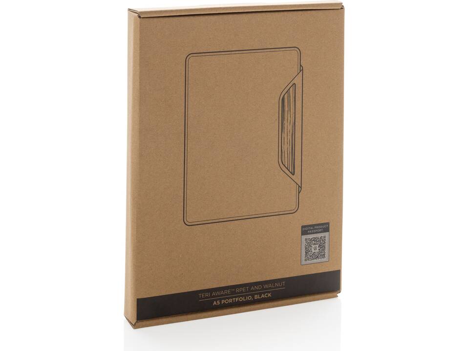 Teri AWARE™ RPET and walnut A5 portfolio 10