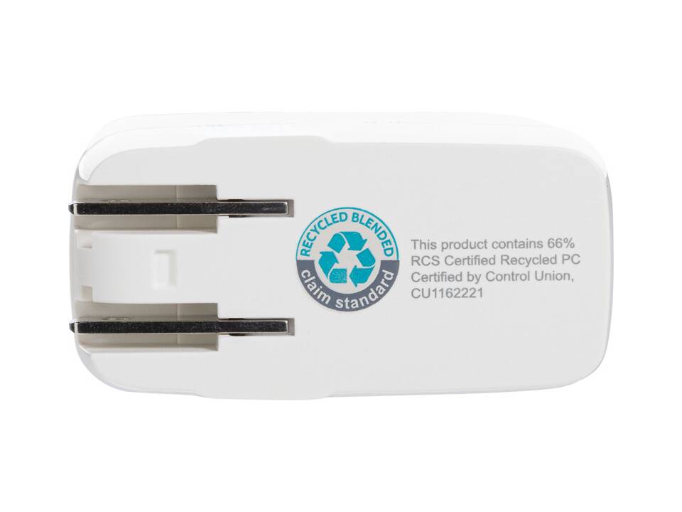 TravelCharge Pro RCS rplastic travel charger with USB C 5