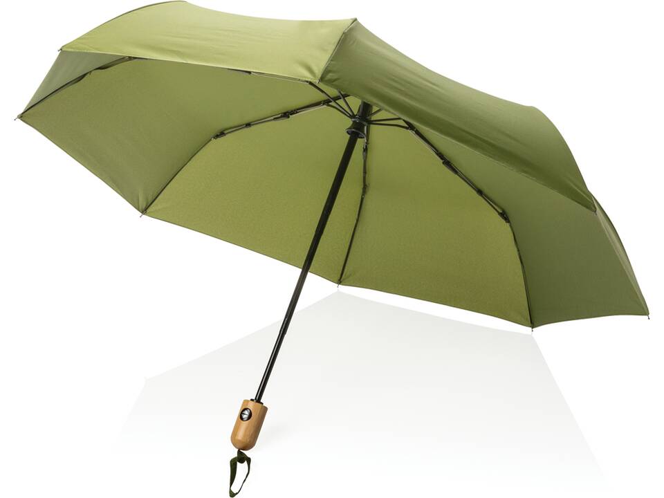 21" Impact AWARE™ RPET 190T bamboo auto open-close umbrella 44