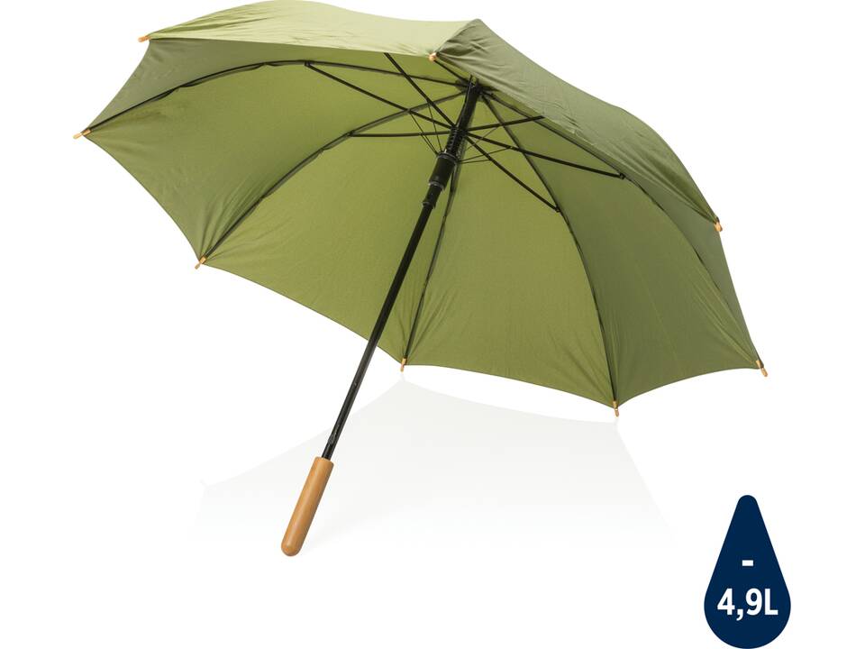 23" Impact AWARE™ RPET auto open bamboo umbrella 2