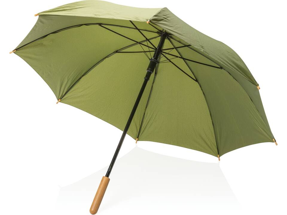 23" Impact AWARE™ RPET auto open bamboo umbrella 3
