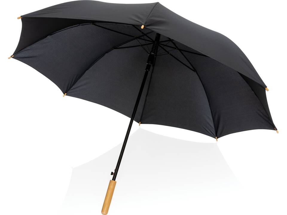 27" Impact AWARE™ RPET 190T auto open bamboo umbrella 9