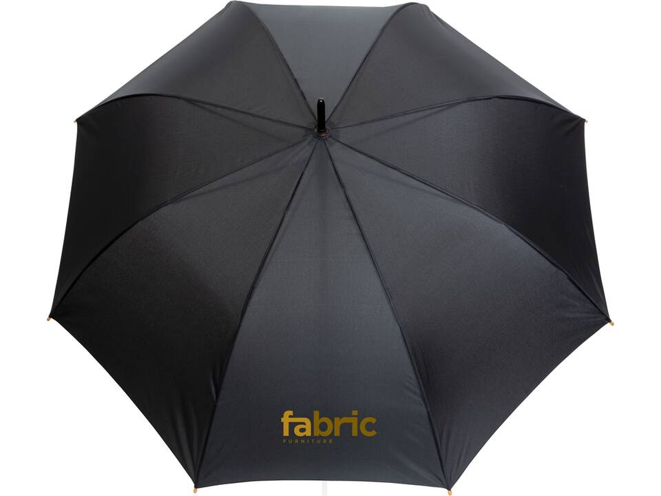 27" Impact AWARE™ RPET 190T auto open bamboo umbrella 10