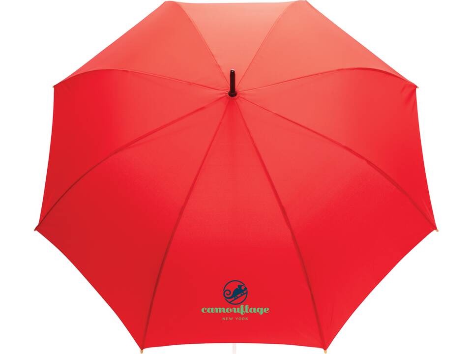 27" Impact AWARE™ RPET 190T auto open bamboo umbrella 25