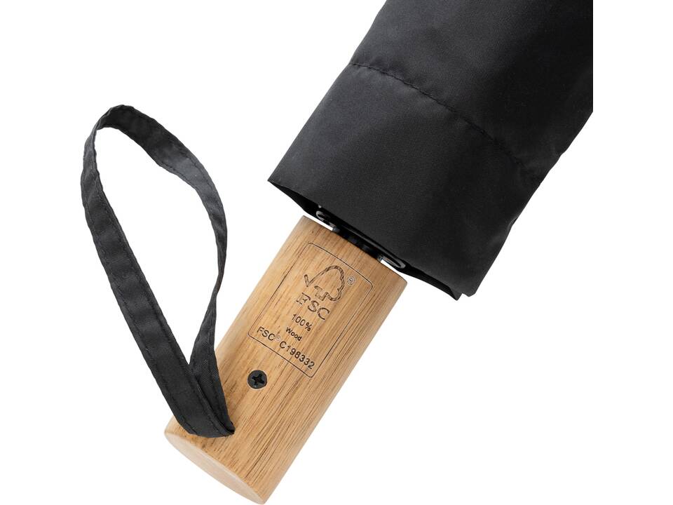 Kaycey 21" AWARE™ RPET Acacia wood mini auto open umbrella 6