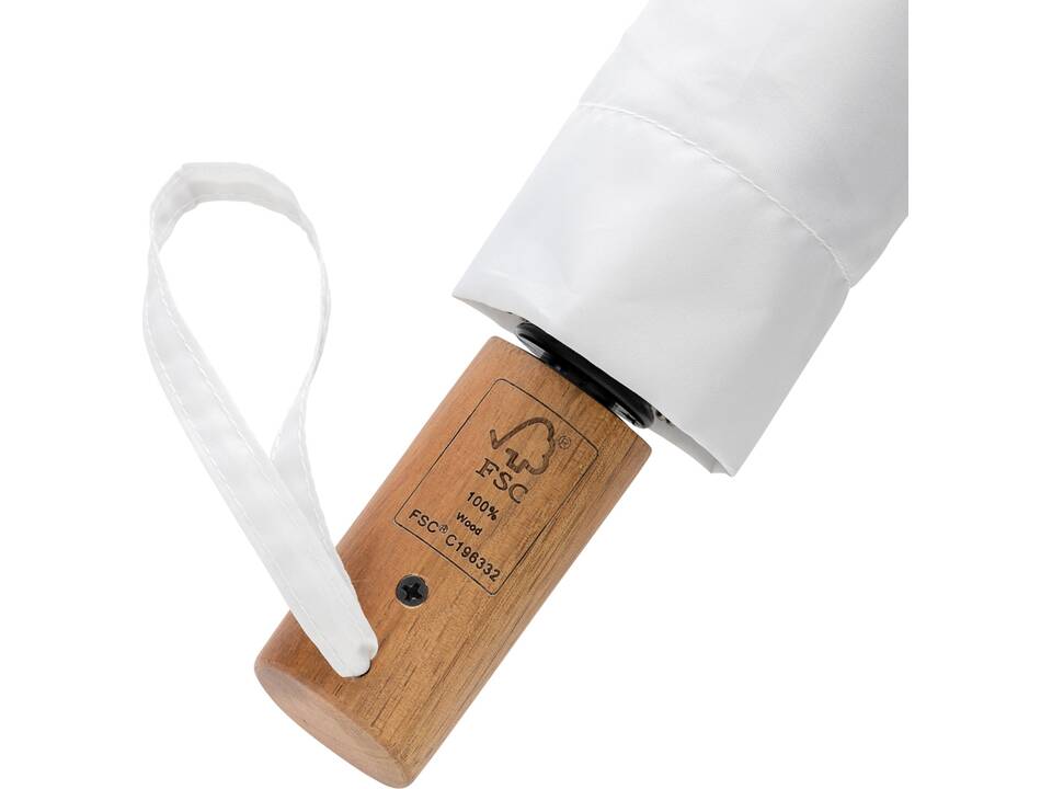 Kaycey 21" AWARE™ RPET Acacia wood mini auto open umbrella 15