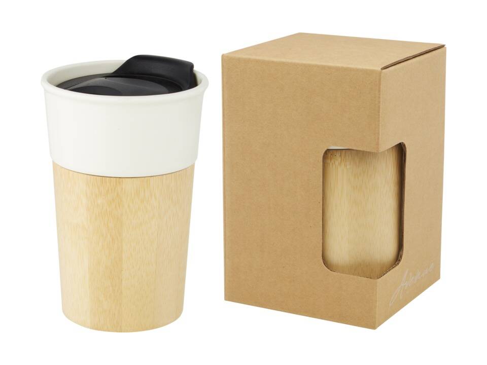 Pereira 320 ml porcelain mug with bamboo outer wall