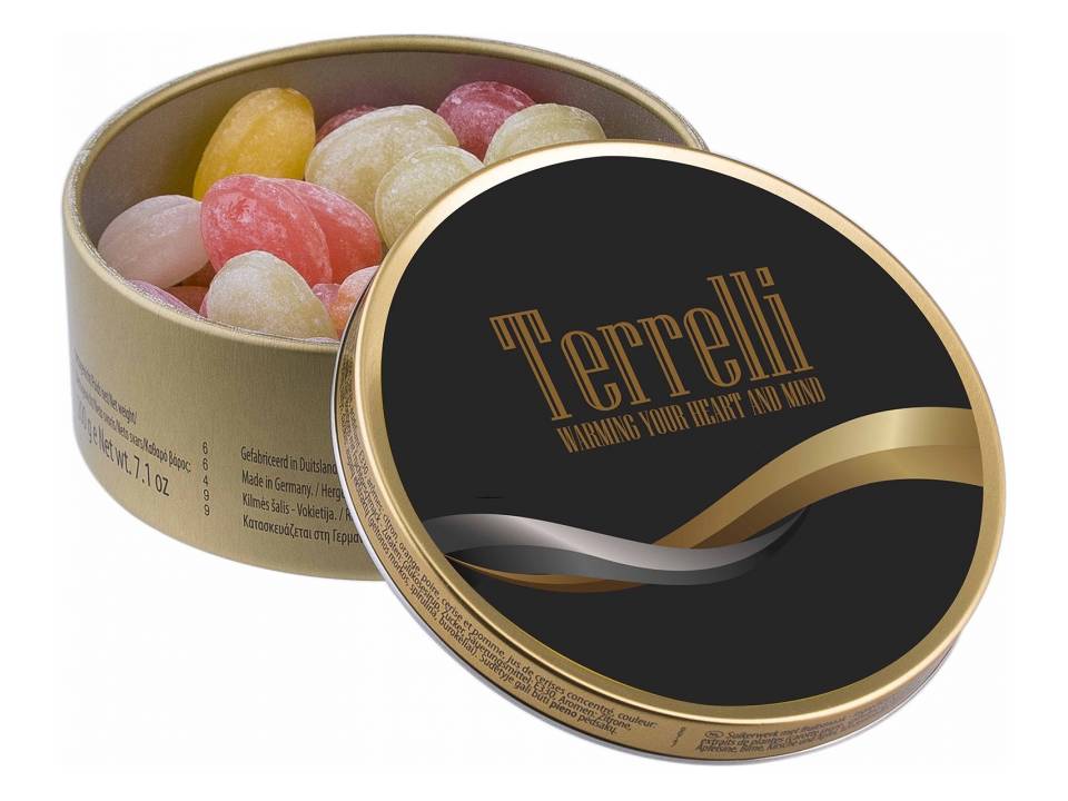 Round tin Travel Sweets 1