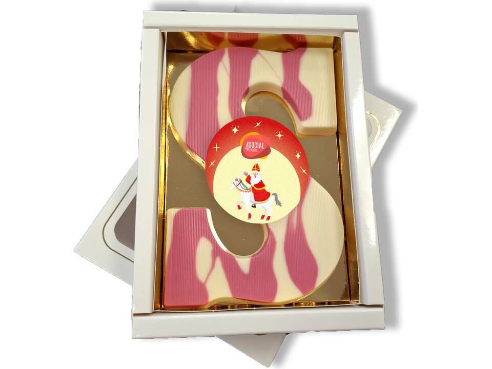 Sint Roze: wit crème letter aardbei