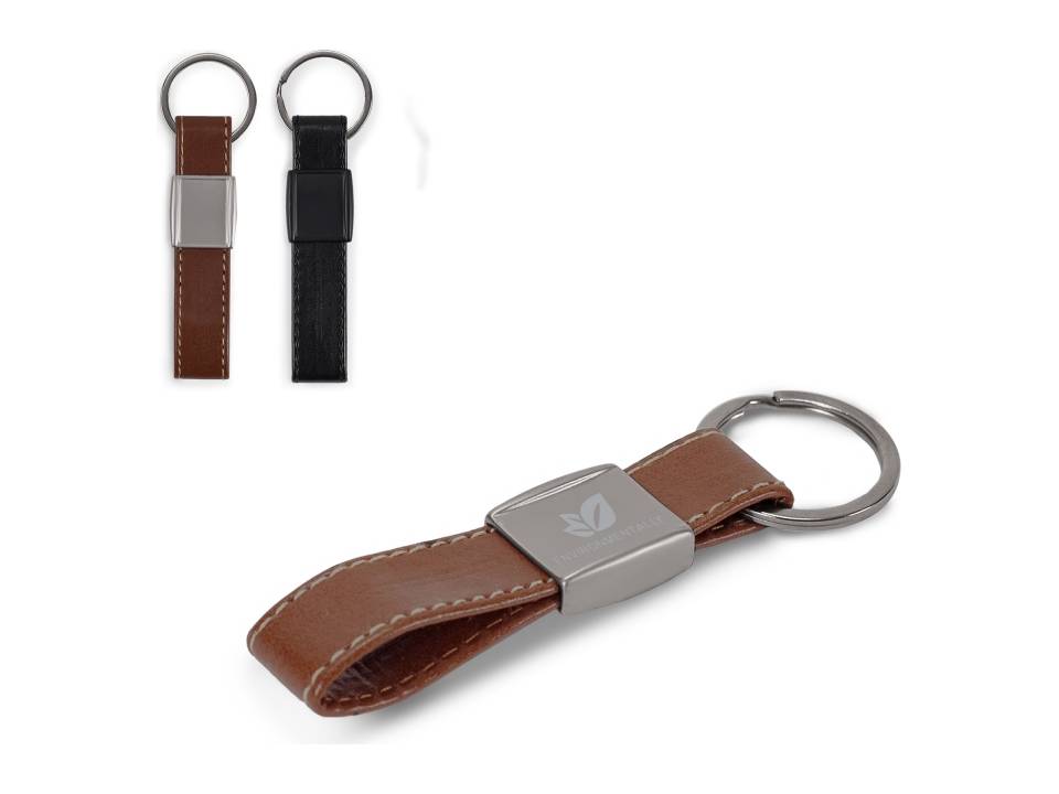 Keyring Metal, Real Leather