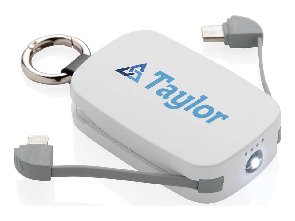 1.200 mAh Keychain Powerbank with integrated cables 5