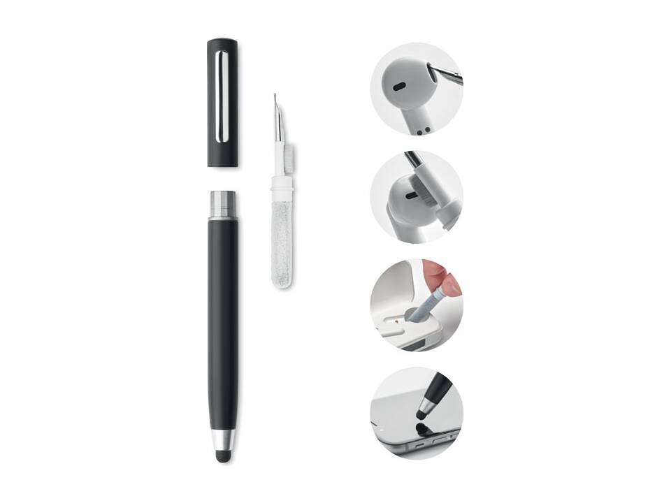 Twist action ball pen with stylus