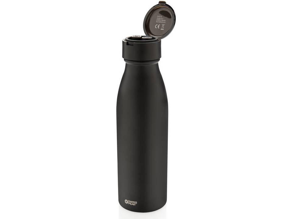 Swiss Peak vacuum bottle with mini true wireless earbuds 3