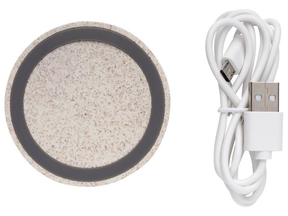 Wheat Straw 5W round wireless charging pad 2