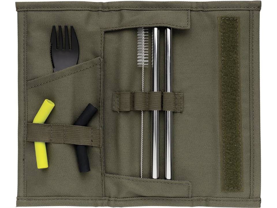 Tierra 2pcs straw and cutlery set in pouch 2