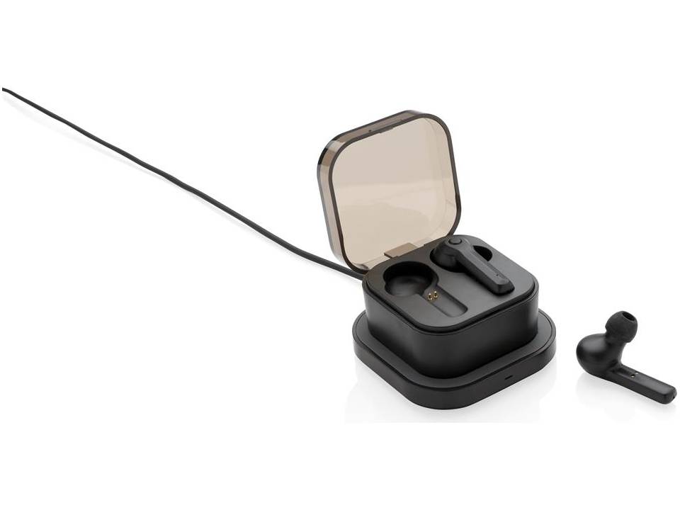 TWS earbuds in wireless charging case 1