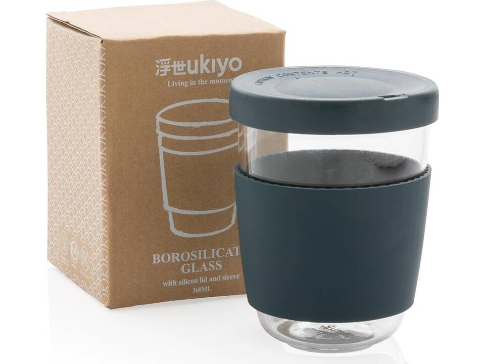 Ukiyo borosilicate glass with silicone lid and sleeve 6
