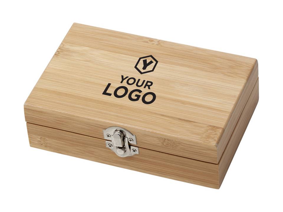 Stainless steel and bamboo wine set 7