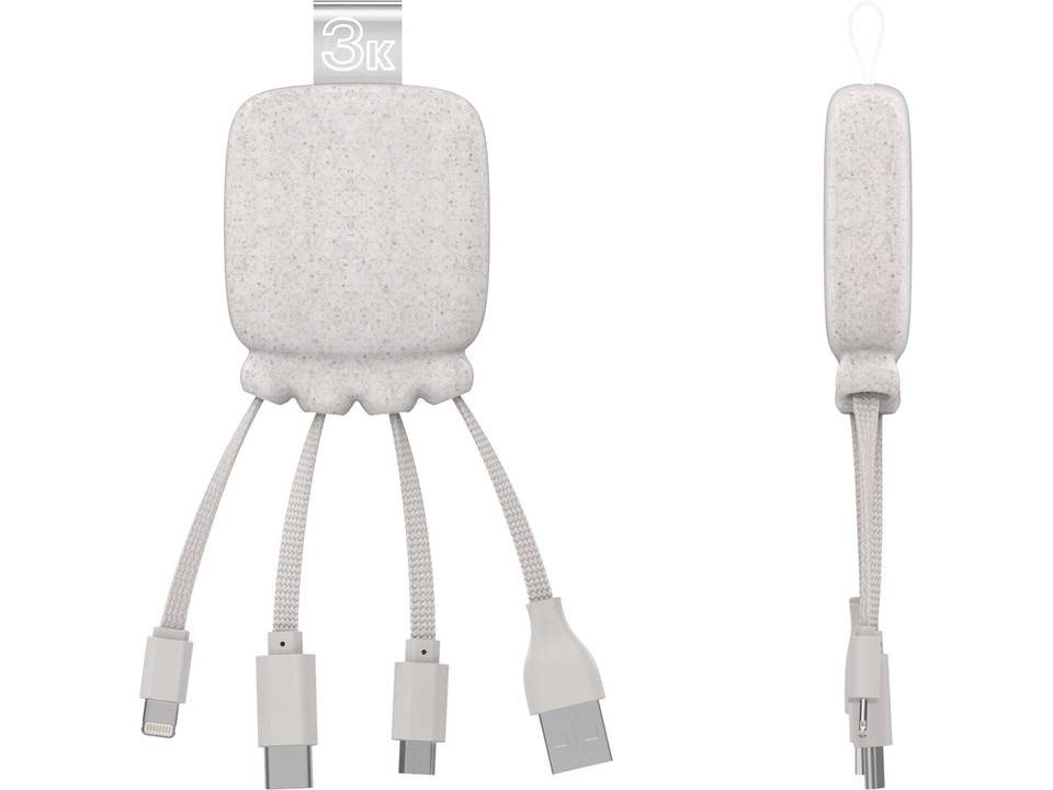 Octopus Bio Booster multi use cable Powerbank - 3000 mAh 3