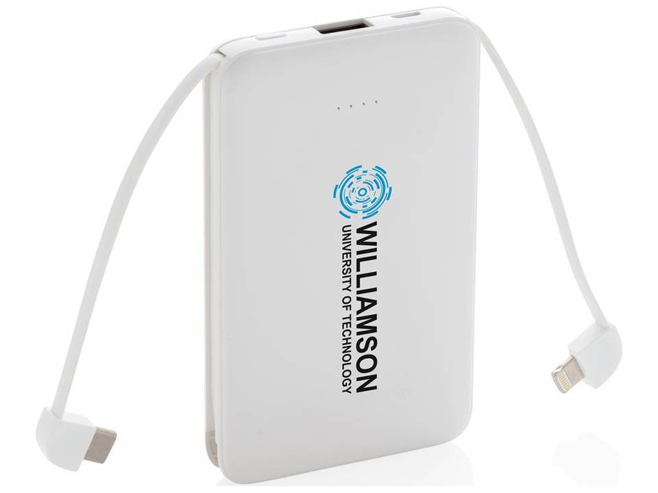 Pocket Powerbank with integrated cables - 5000 mAh 2