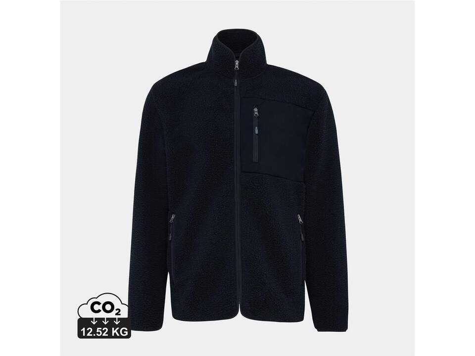 Zwart Iqoniq Diran gerecycled polyester pile-fleece jas