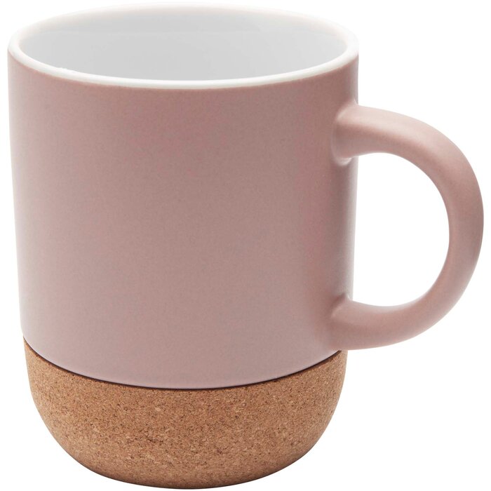 Billie 300 ml mok van keramiek met kurkdetails en matte afwerking