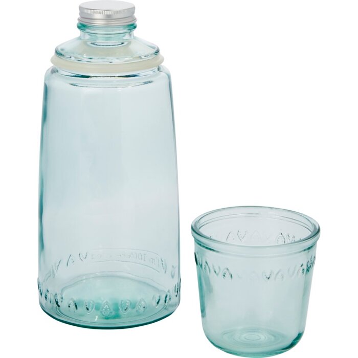Tweedelige water set gerecycled glas - 1000 ml