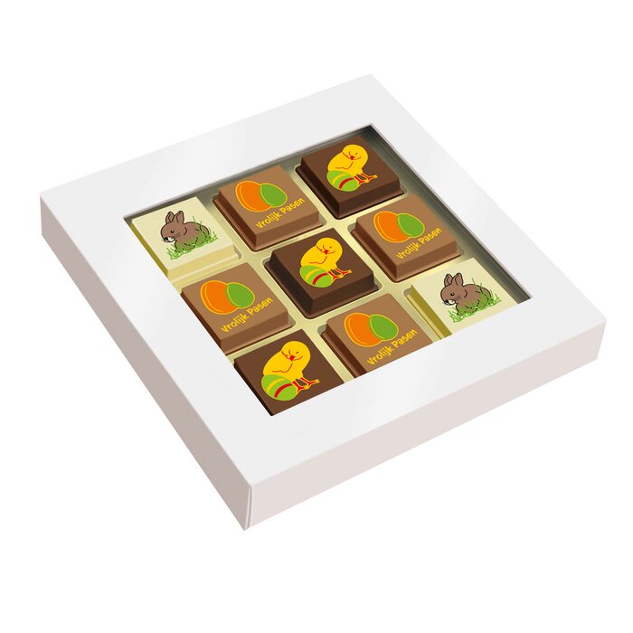 Geschenkdoosje met 9 Paas Pralines