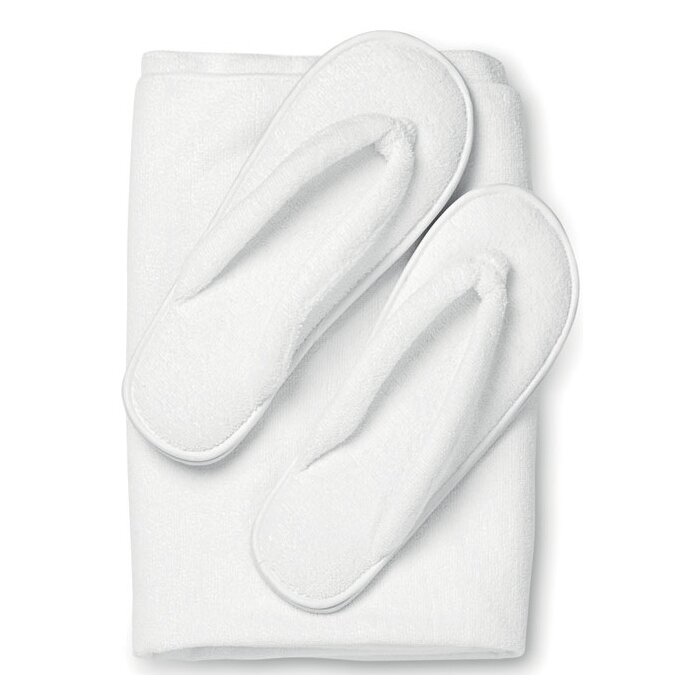 Handdoekenset met slippers bedrukken