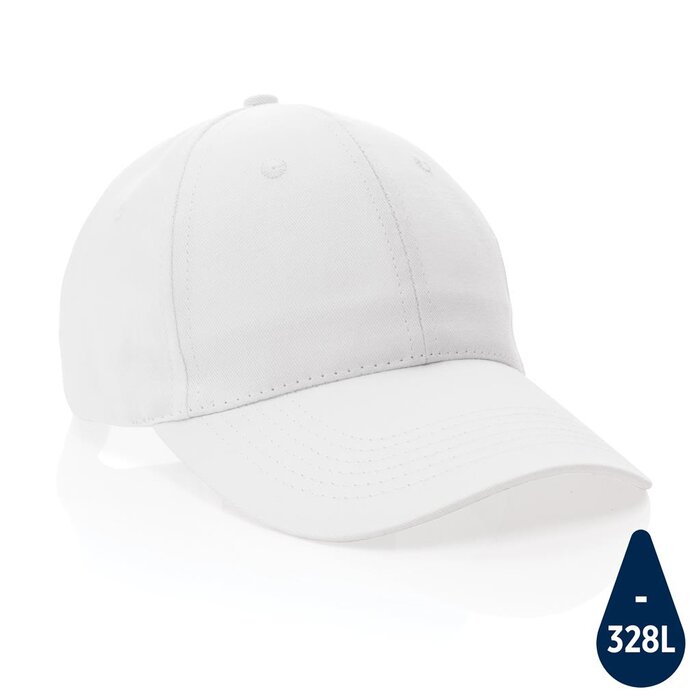 Impact 6 panel 190gr gerecycled katoenen cap met AWARE™ trac -zwart