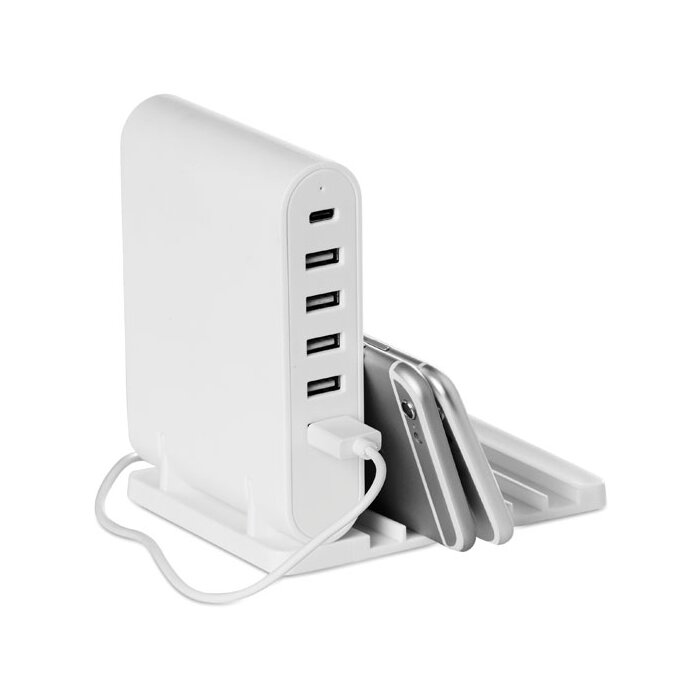 Opvouwbaar USB laadstation met 5 poorten