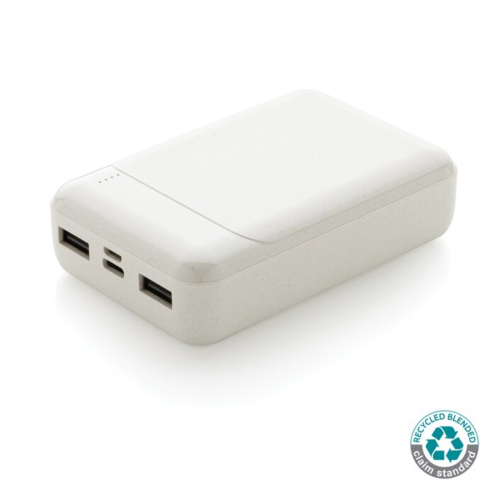 RCS standaard recycled plastic 10.000 mAh powerbank